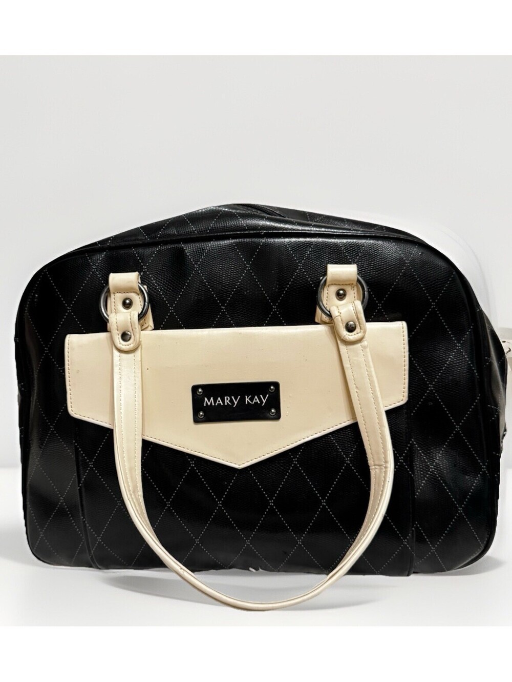 Mary Kay Consultant Travel Bag & Organizer Tote Set – Black Quilted Weekender